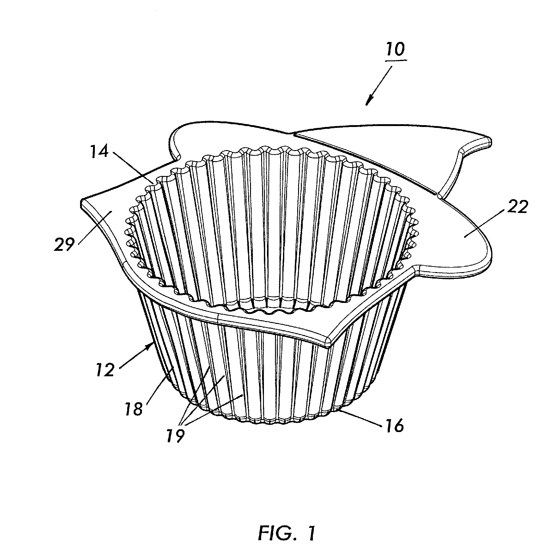 Decorative and stiffened mold for cupcakes, muffins and moldable food