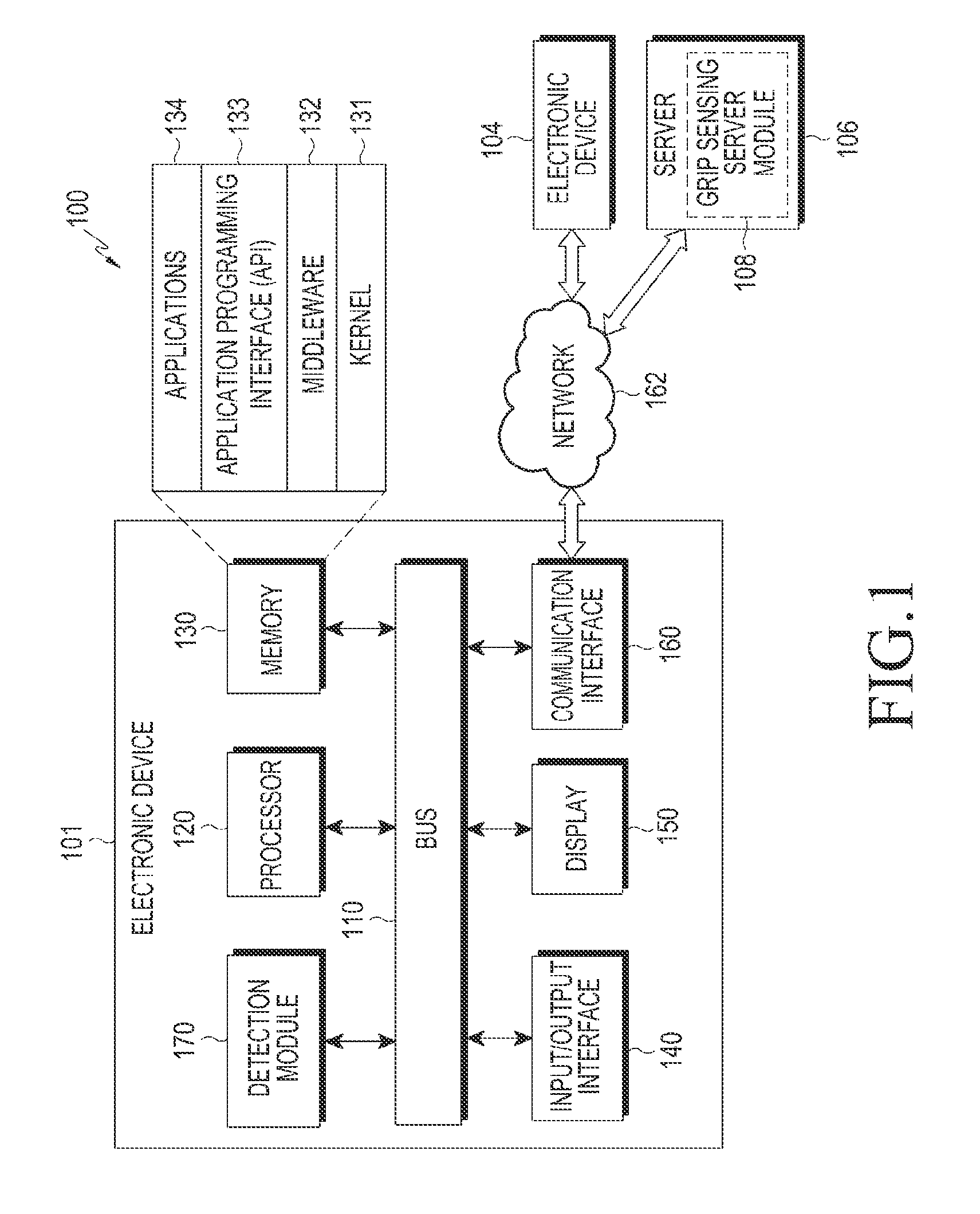 Electronic device and grip sensing method