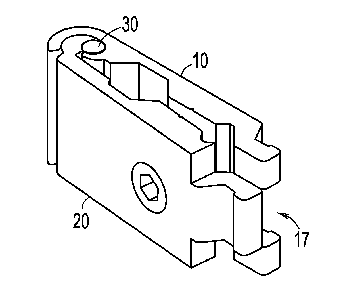 Expandable clamp with interlacing jaw heads
