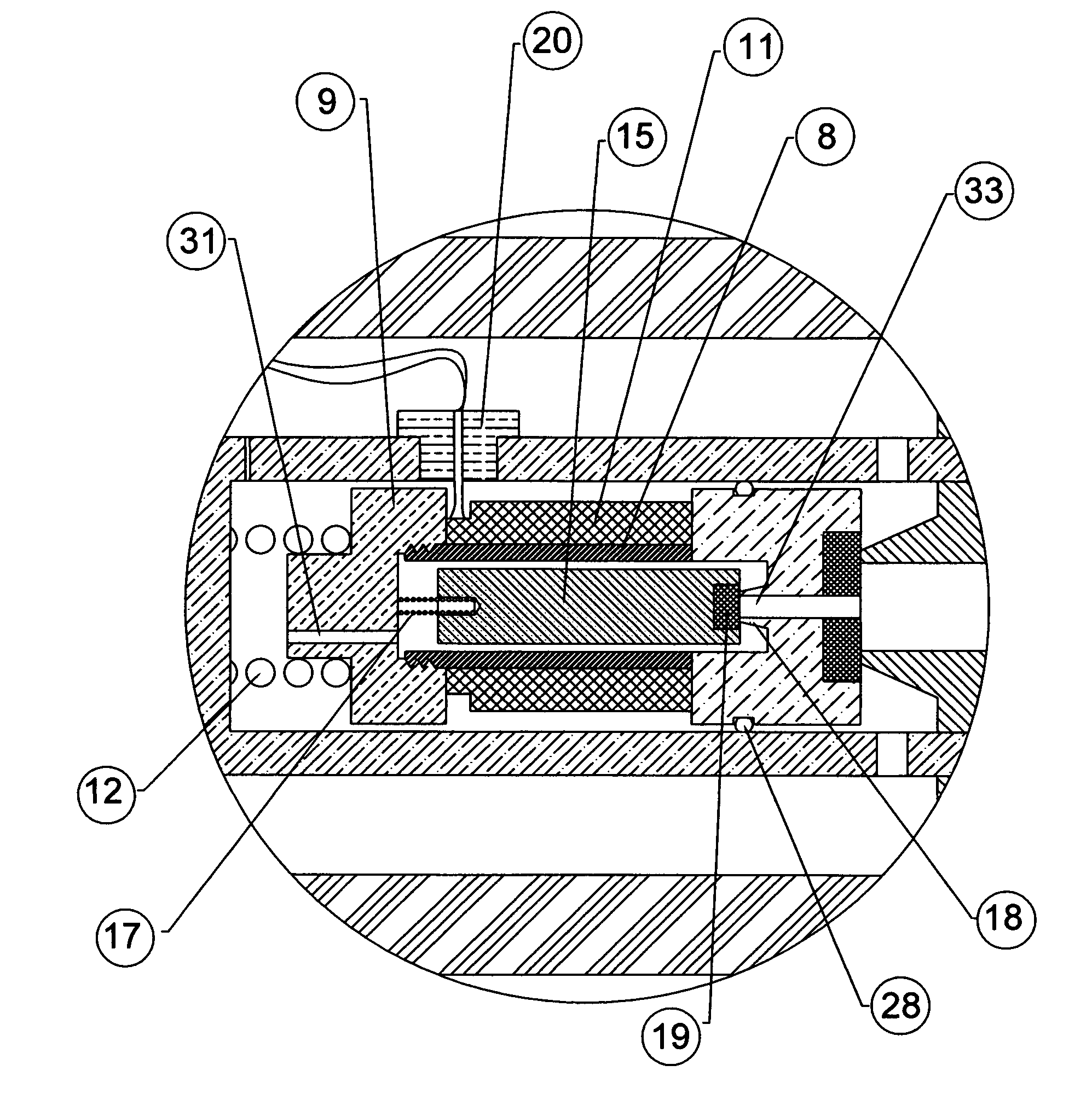 In-tube solenoid gas valve