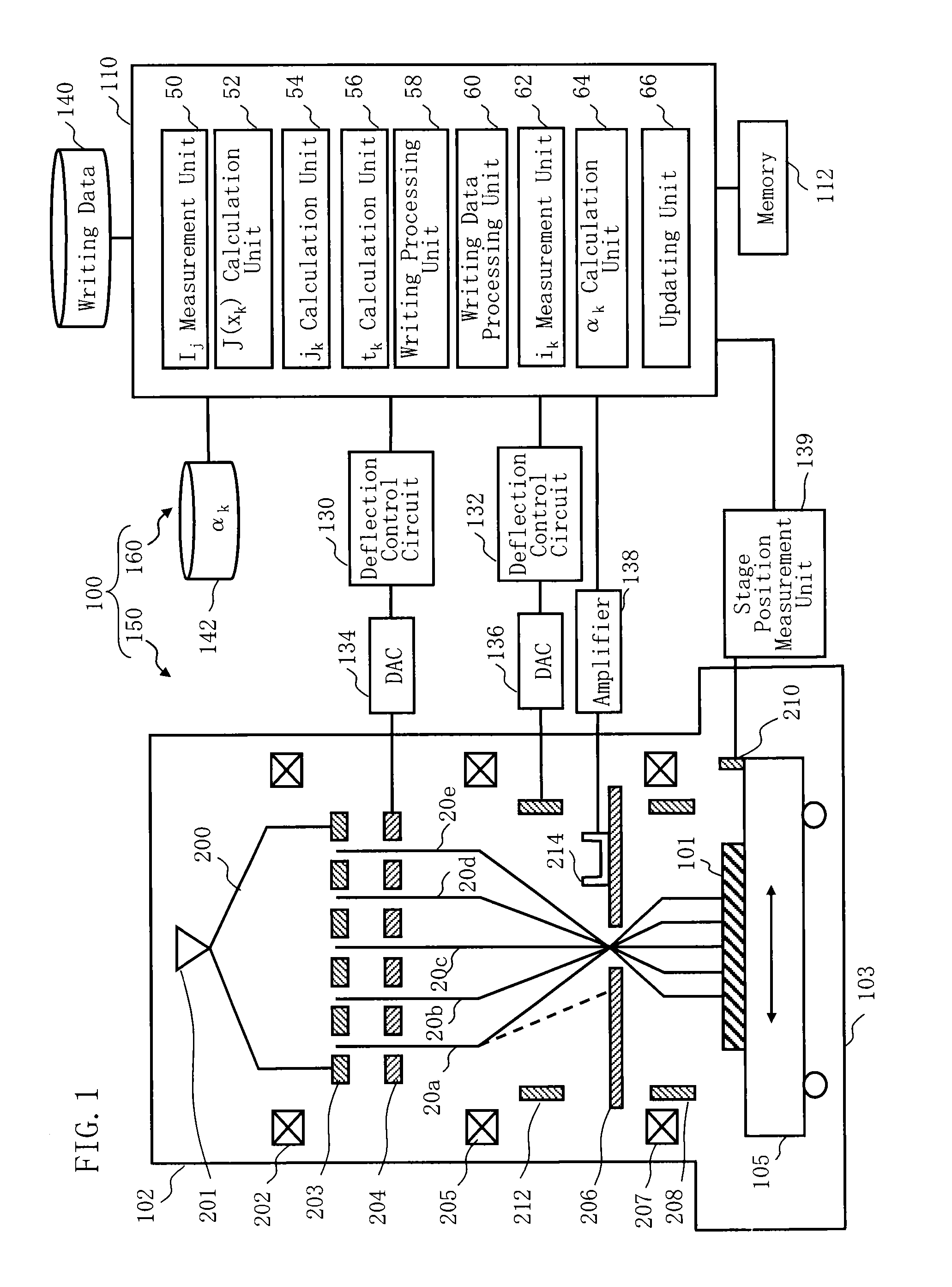 Multi charged particle beam writing apparatus and multi charged particle beam writing method