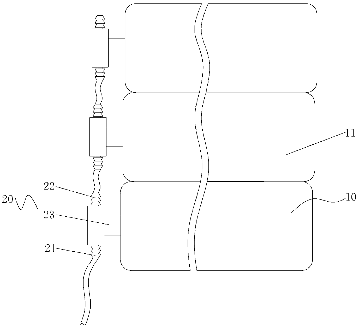 Multi-layer air column type spine cushion and application method thereof