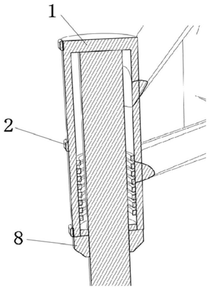 A device and method for monitoring the grouting sleeve of an offshore wind turbine and ensuring operation safety