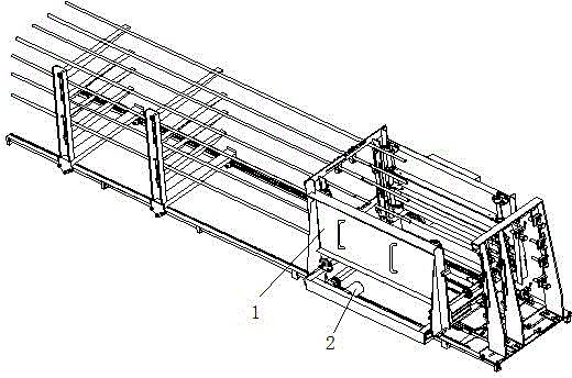 Section dimension adjusting device for hooping box of steel reinforcement framework machine