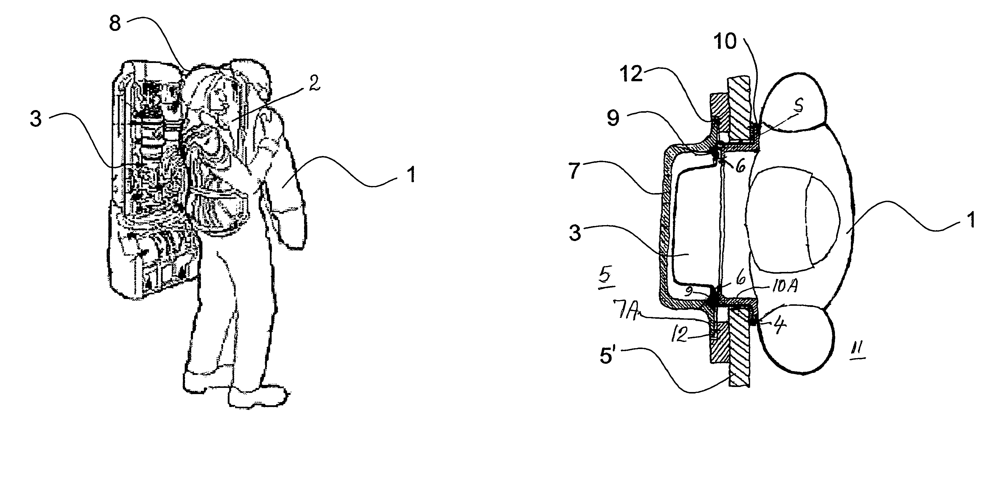 Apparatus and method for putting on a protective suit