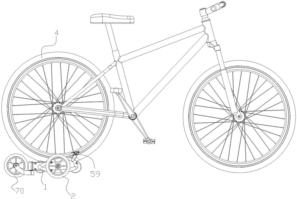 Bicycle slowdown training device with rear wheel