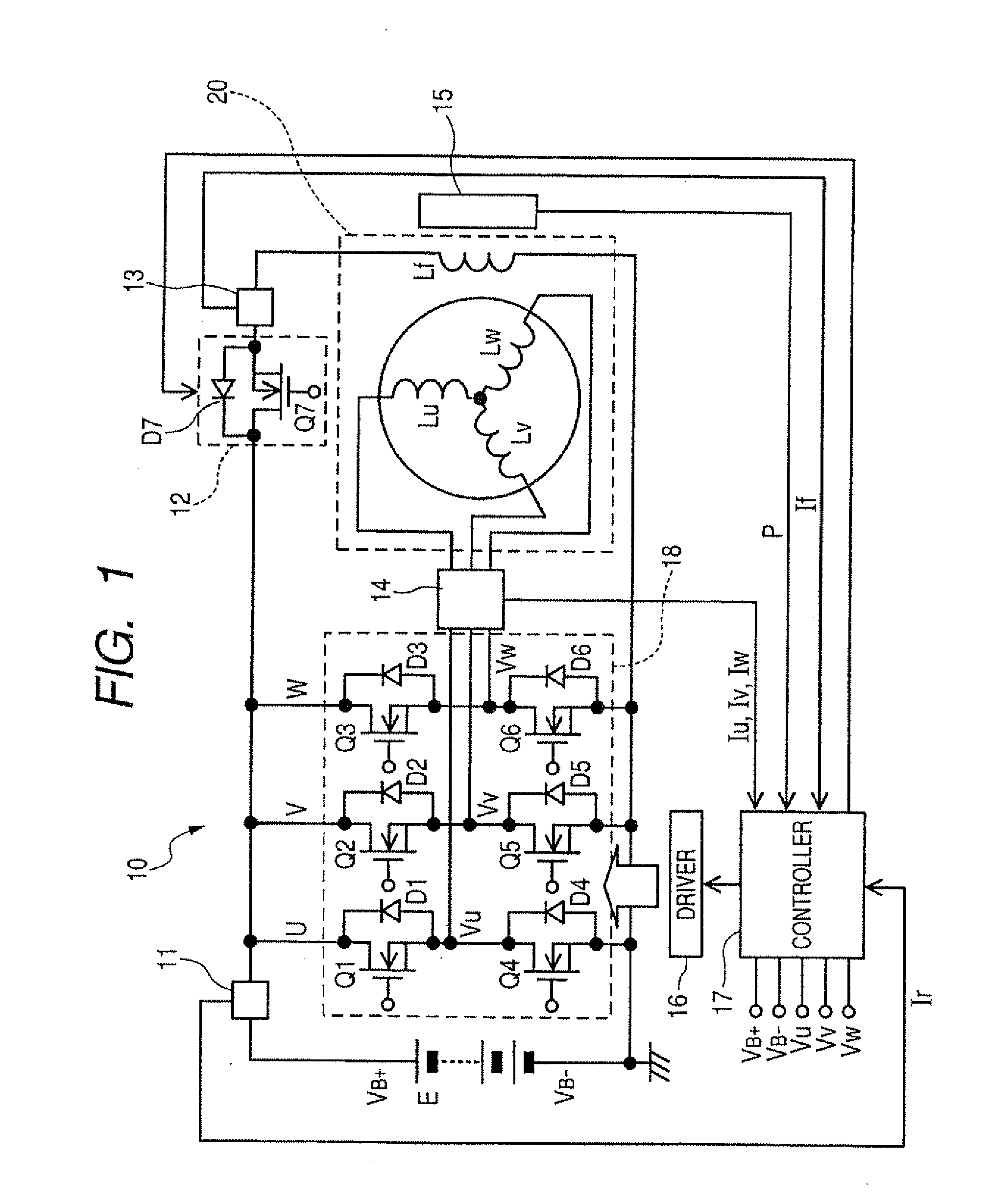 Power converter for electric rotating machine
