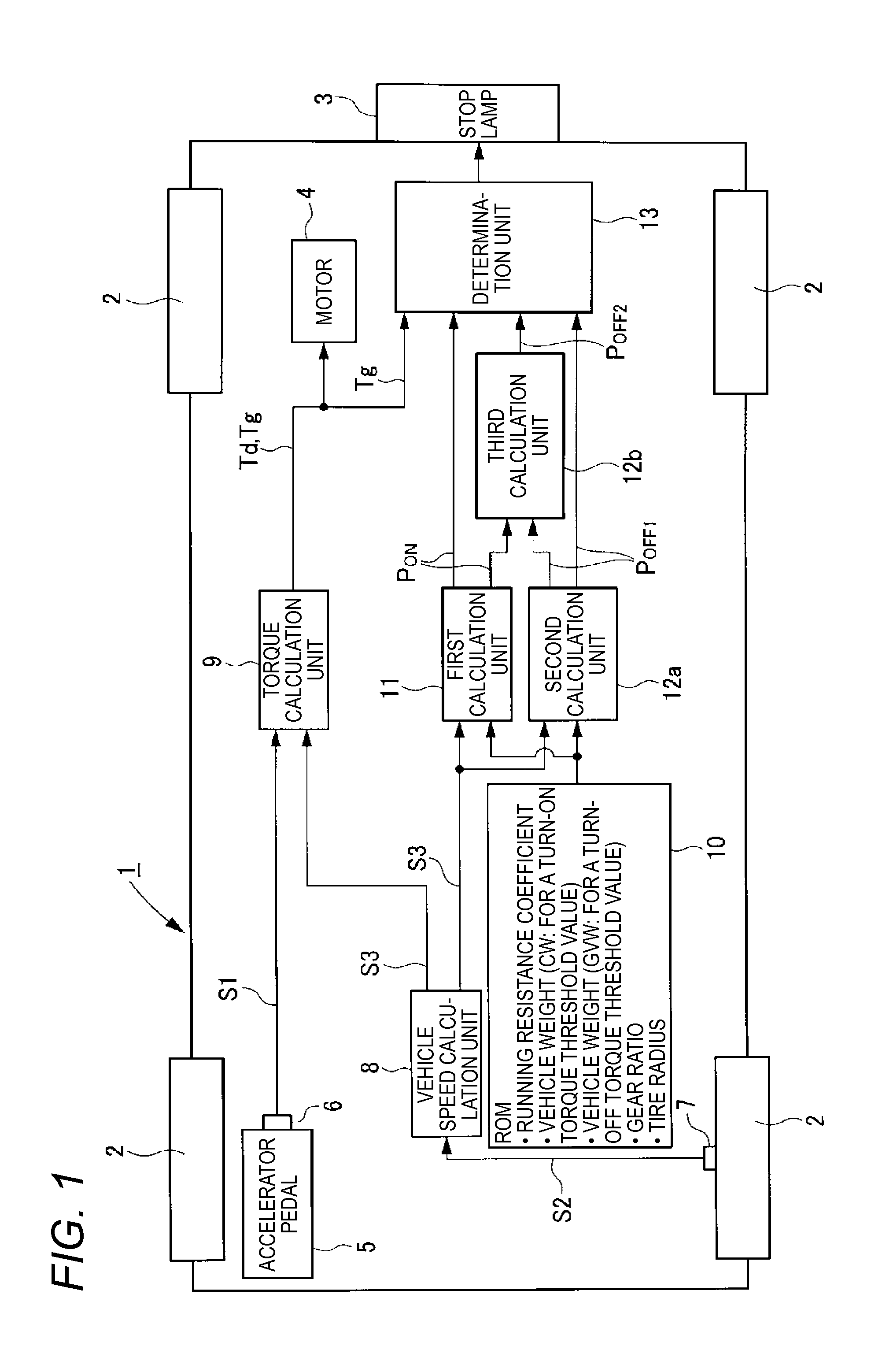 Stop lamp lighting control device for electric vehicle