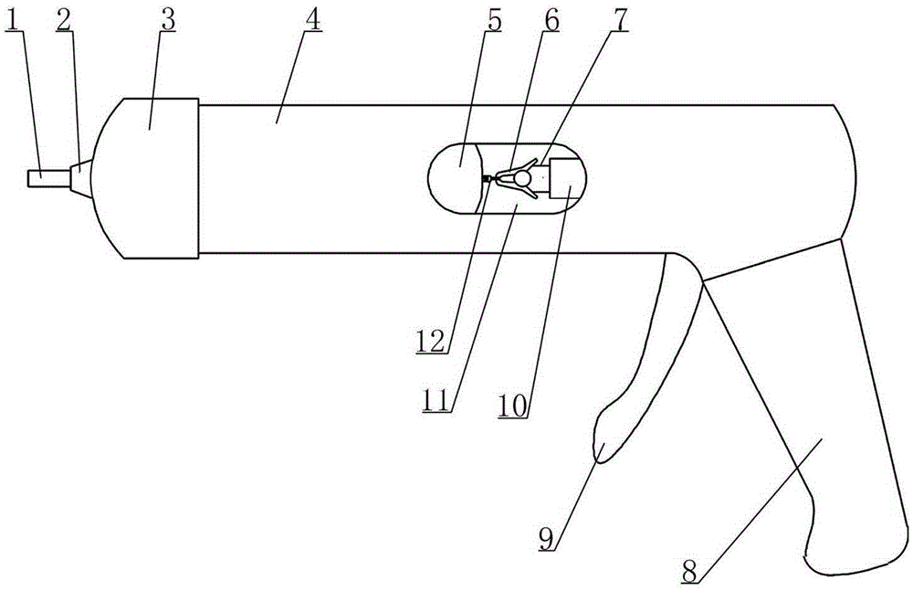 A viscous material injection device