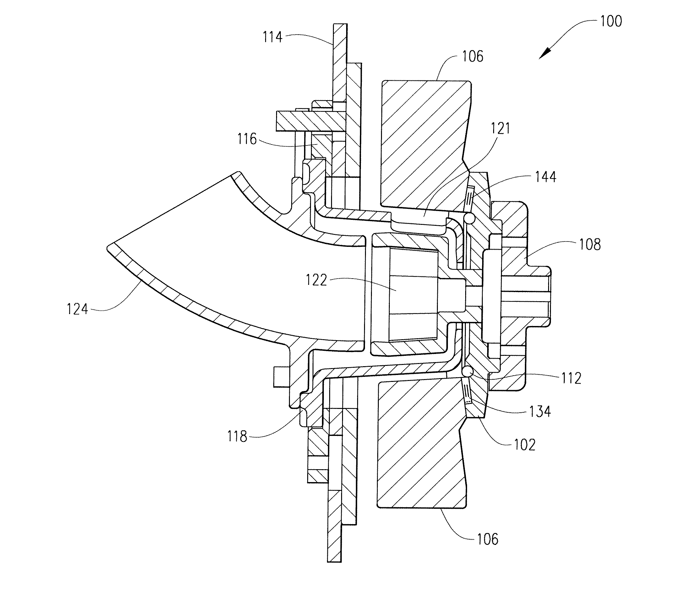 Throwing wheel assembly