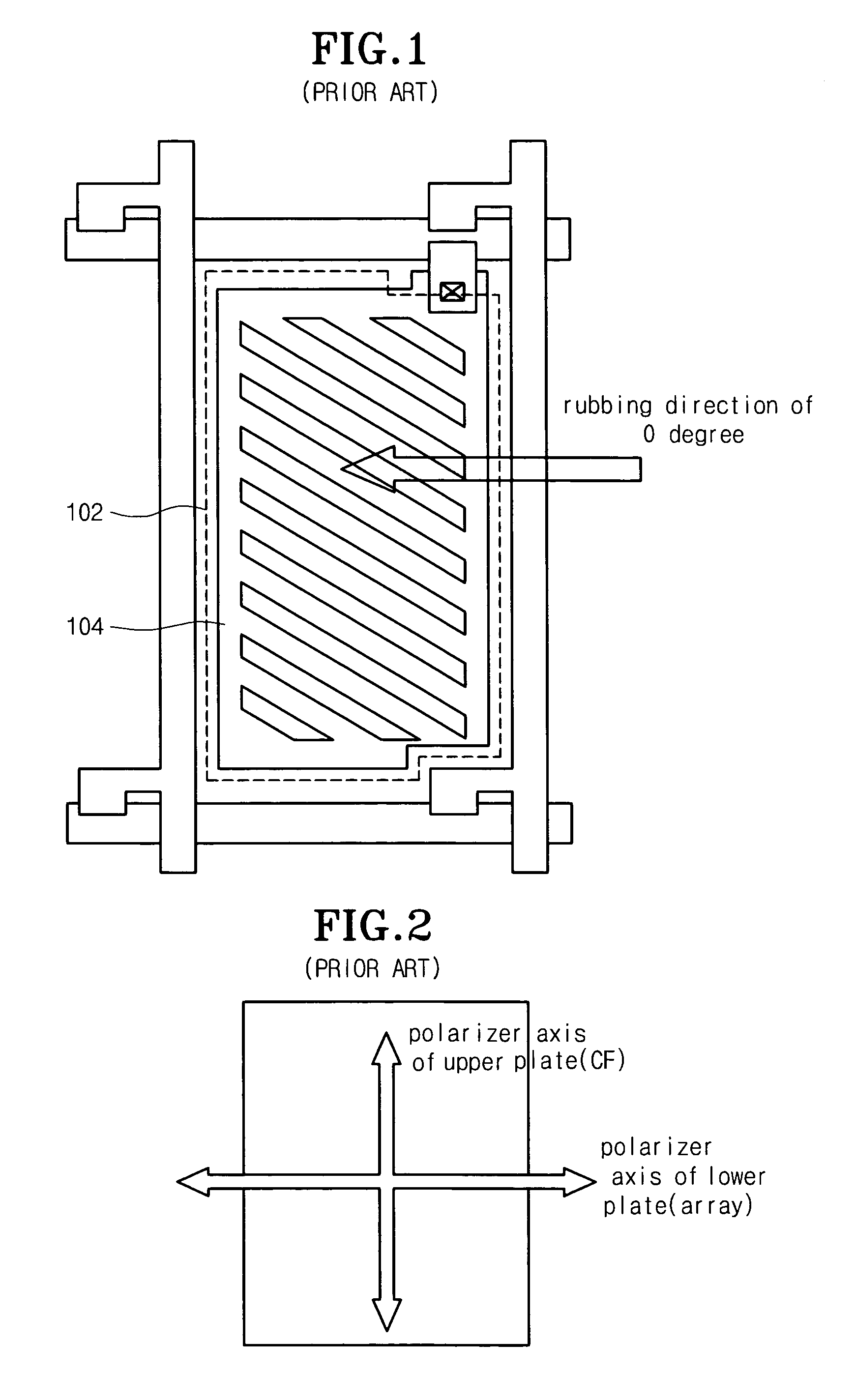 Method for aligning polarizer and rubbing axes in a fringe field switching liquid crystal display device