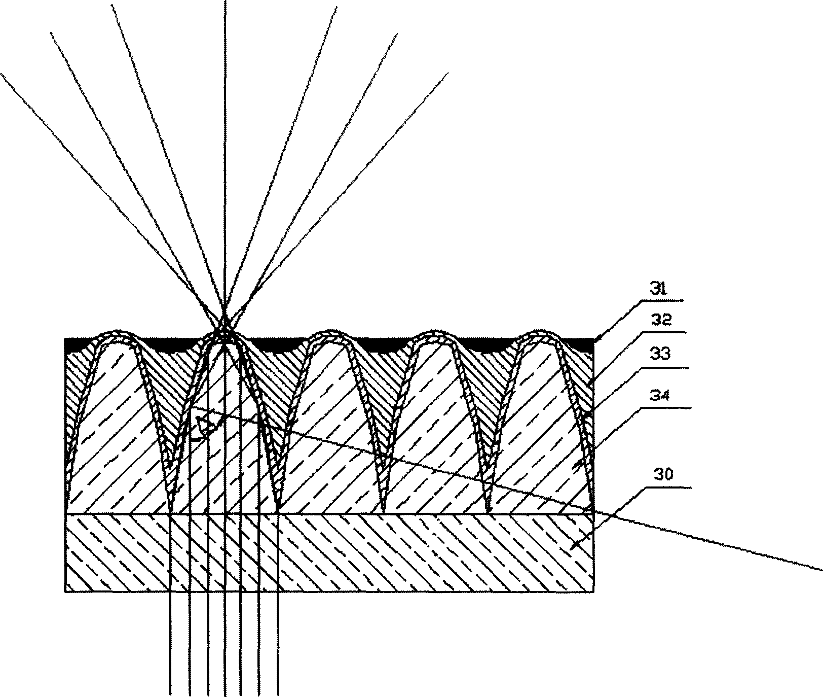 Cylindrical lens component and producing method, rear projection screen and rear-projection television
