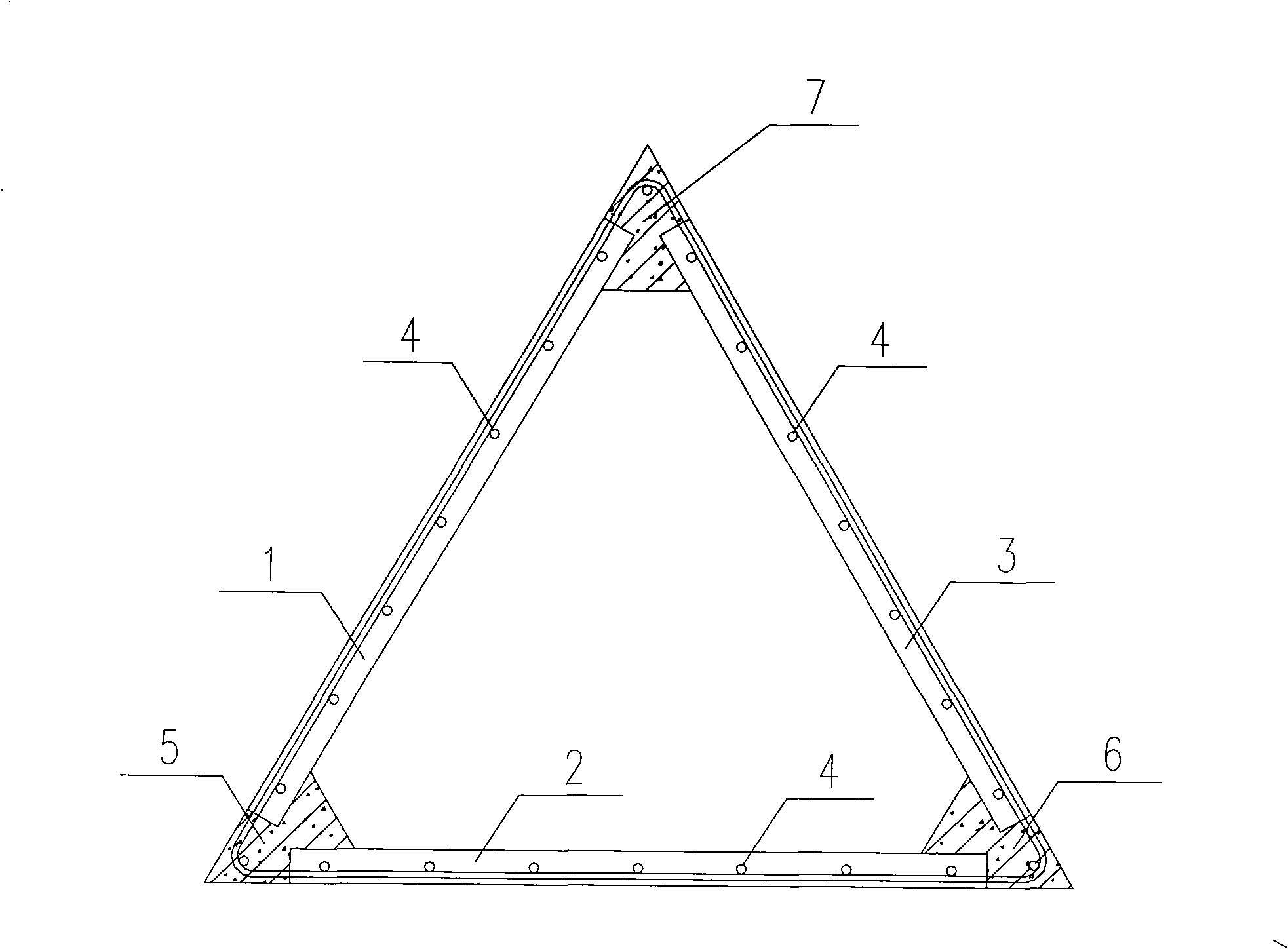Triangular concrete thin-wall folded plate pile and preparation method thereof