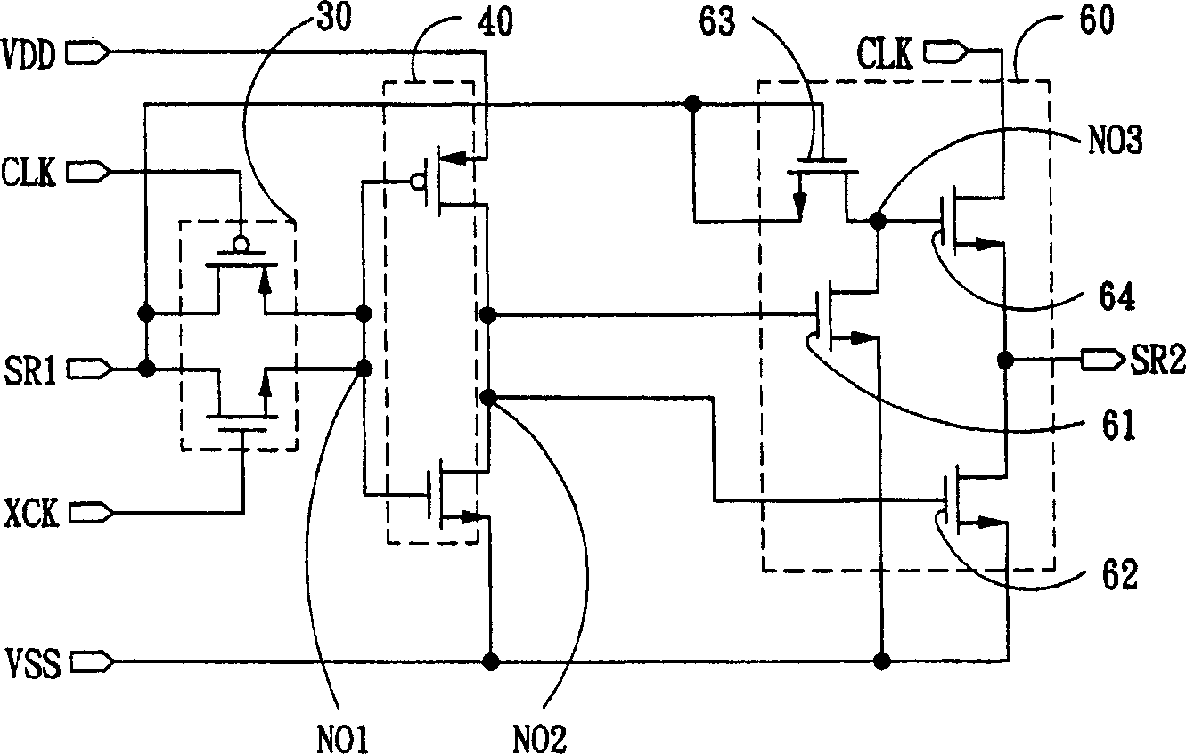 Shift register circuit and display device with the same circuit