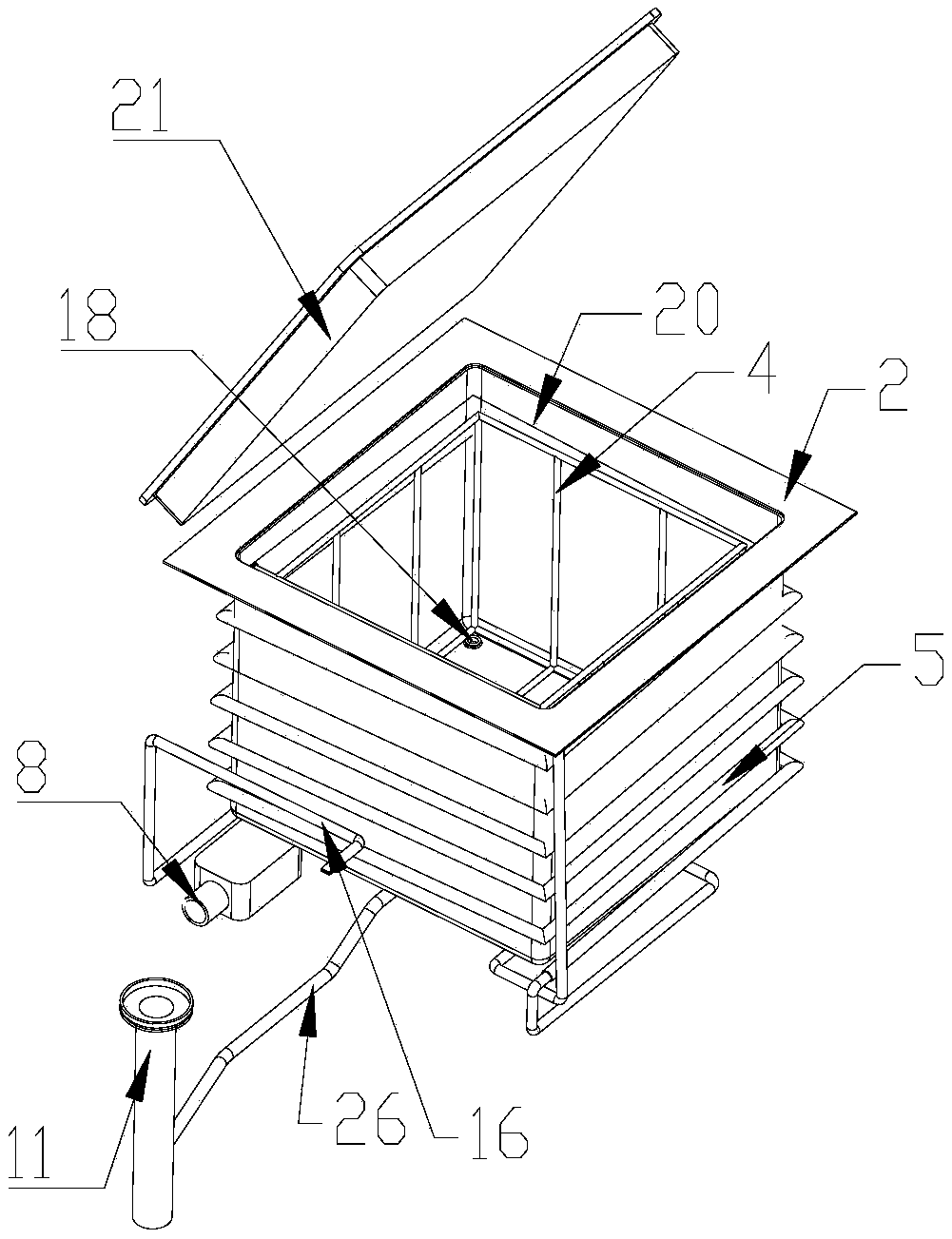 Steam water groove disinfection cabinet