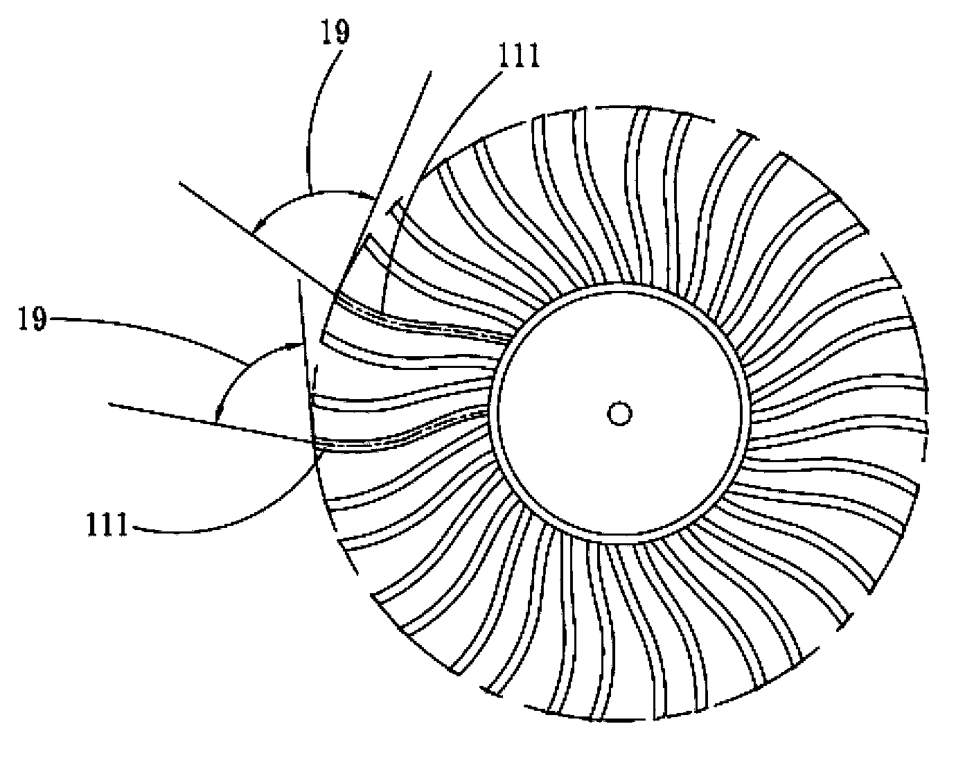 Centrifugal fan blade structure