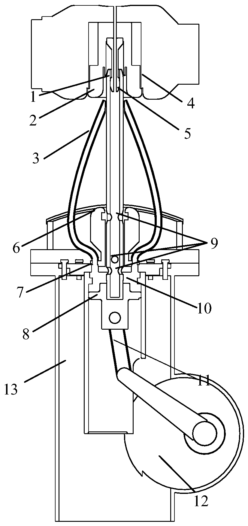 Quick grounding switch with arc extinguishing device