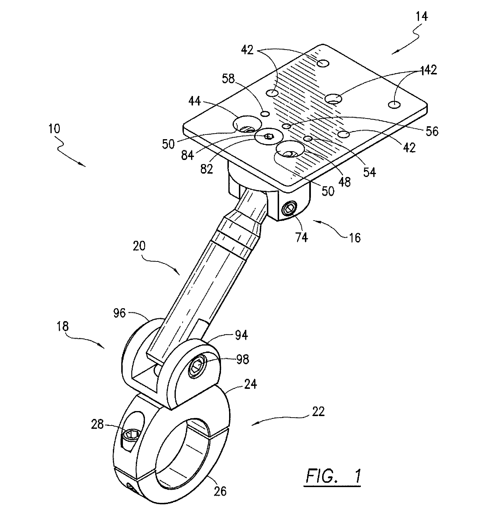 Scooter device mounting assembly