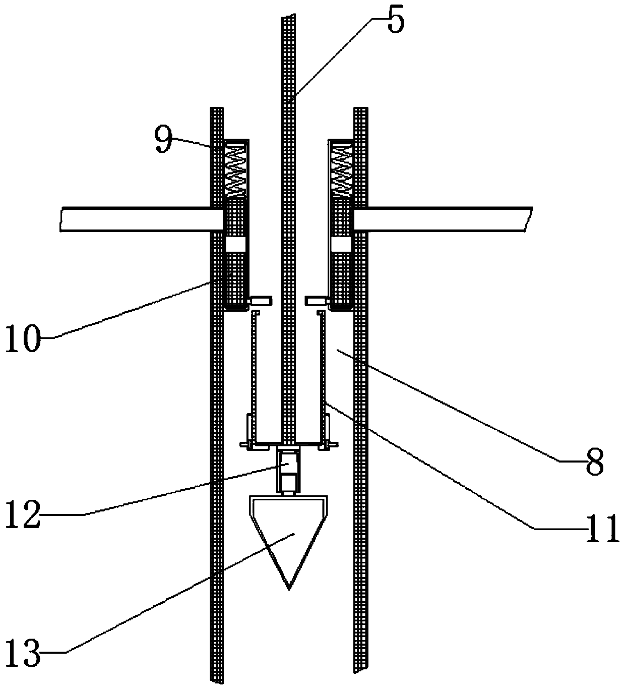 Agricultural device for quantitatively and automatically digging and sowing by using piston movement