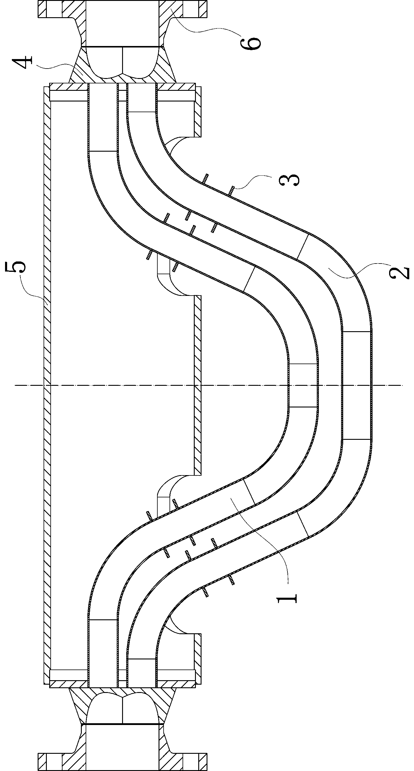 Multi-runner Coriolis mass flowmeter sensor fluid main part