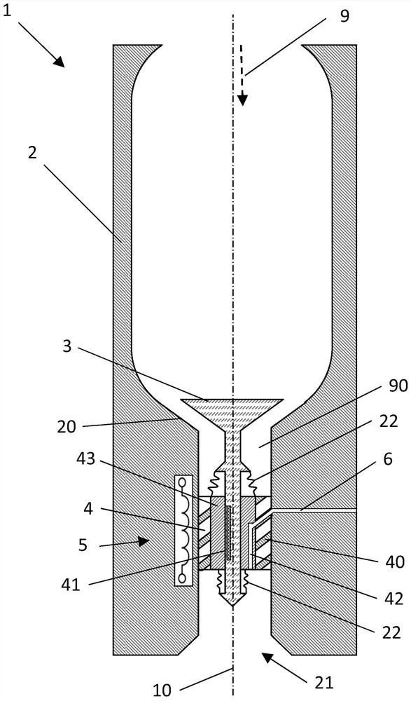 Device for filling filled products