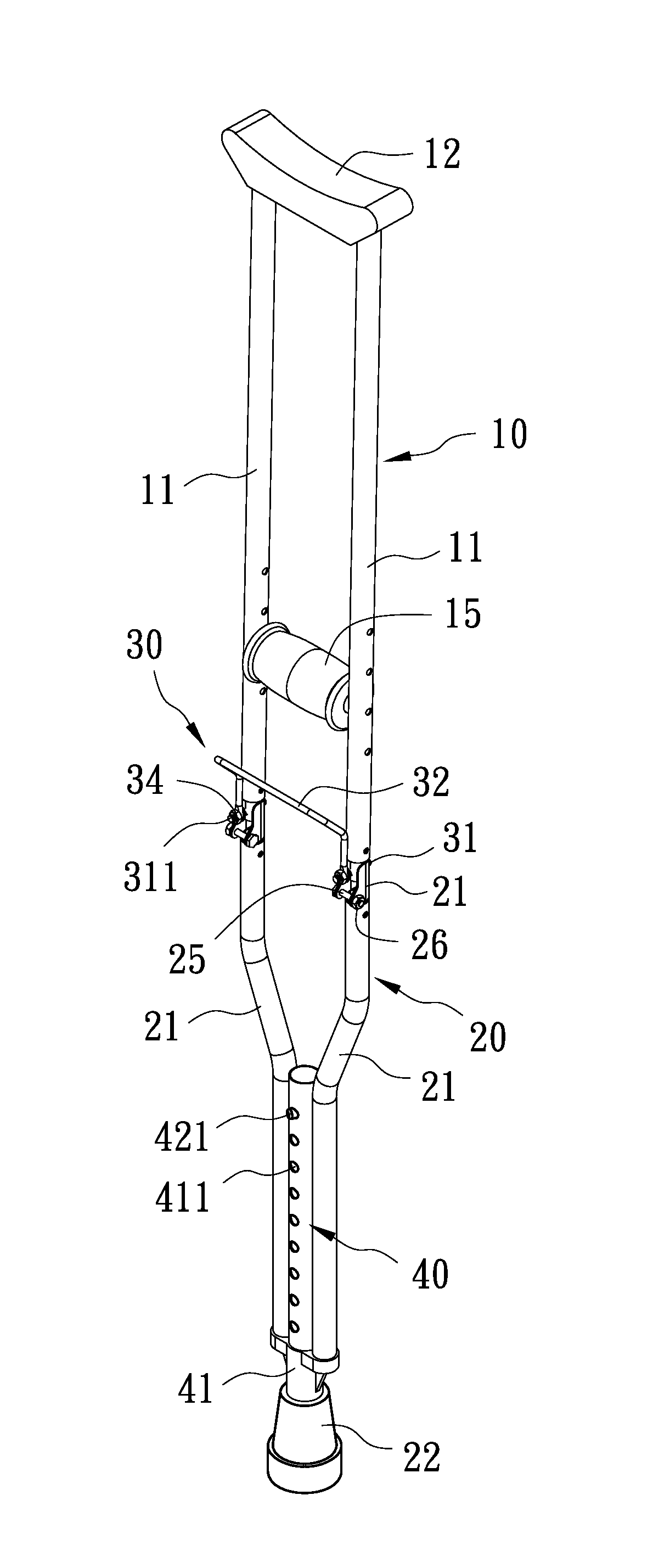 Axillary crutch