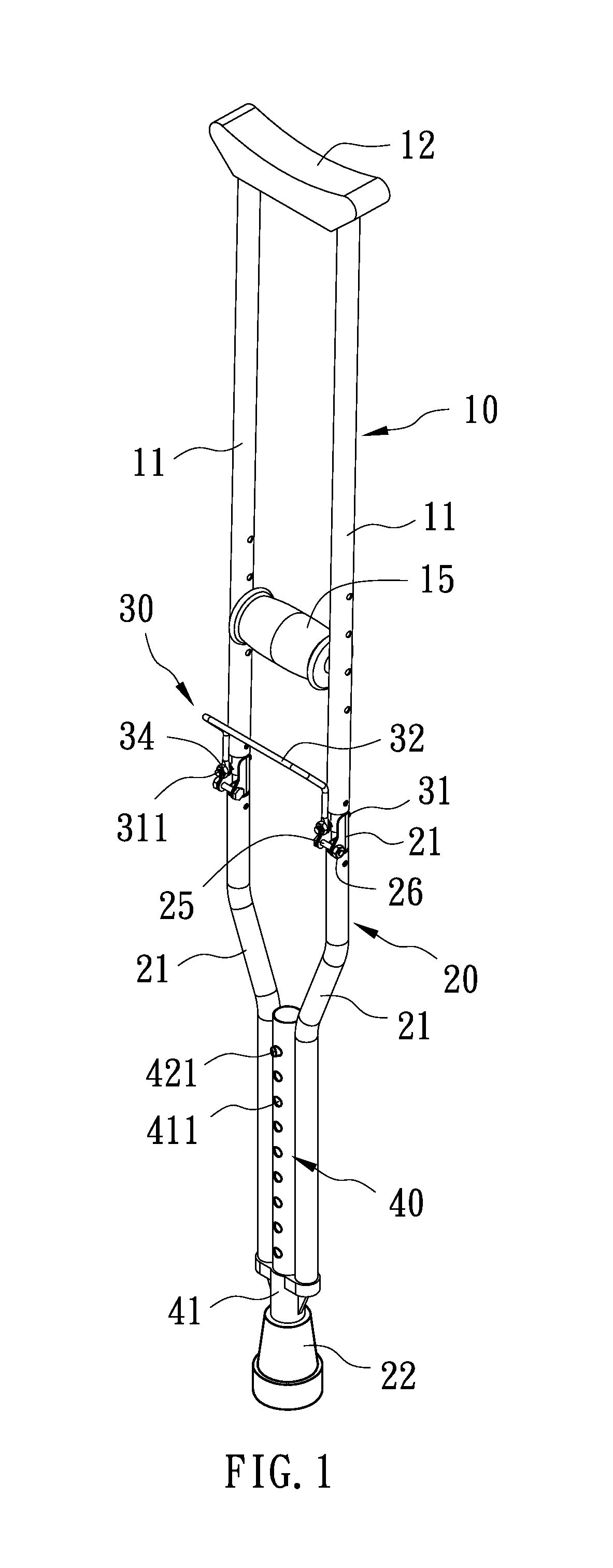 Axillary crutch