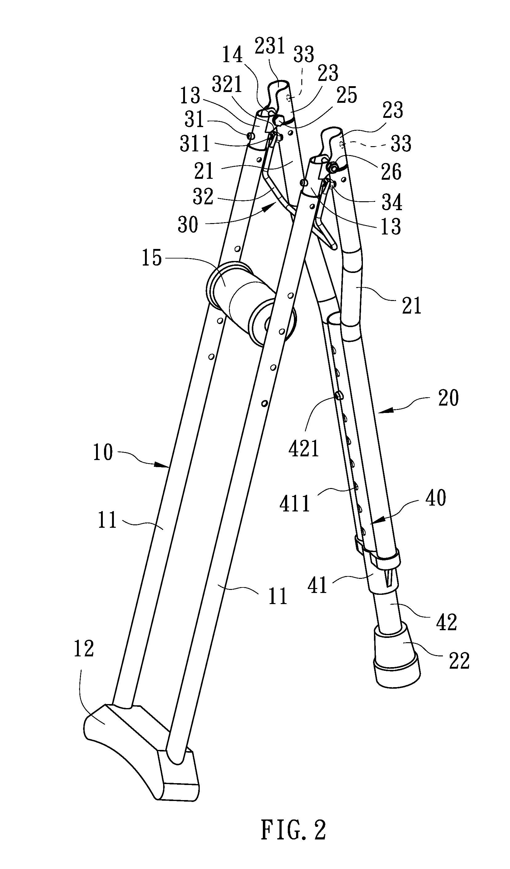 Axillary crutch