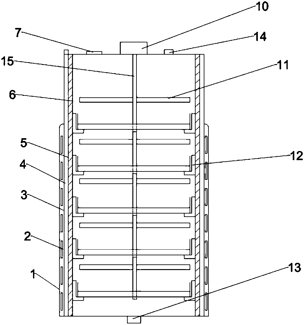 Multilayer type solid material fermenting device