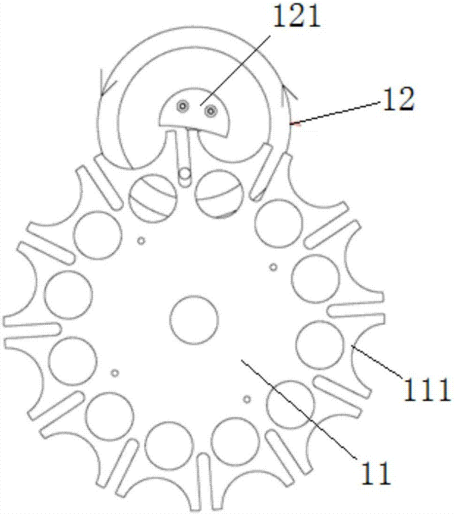 Rotating disk mechanism of automatic magnetic core gum application machine