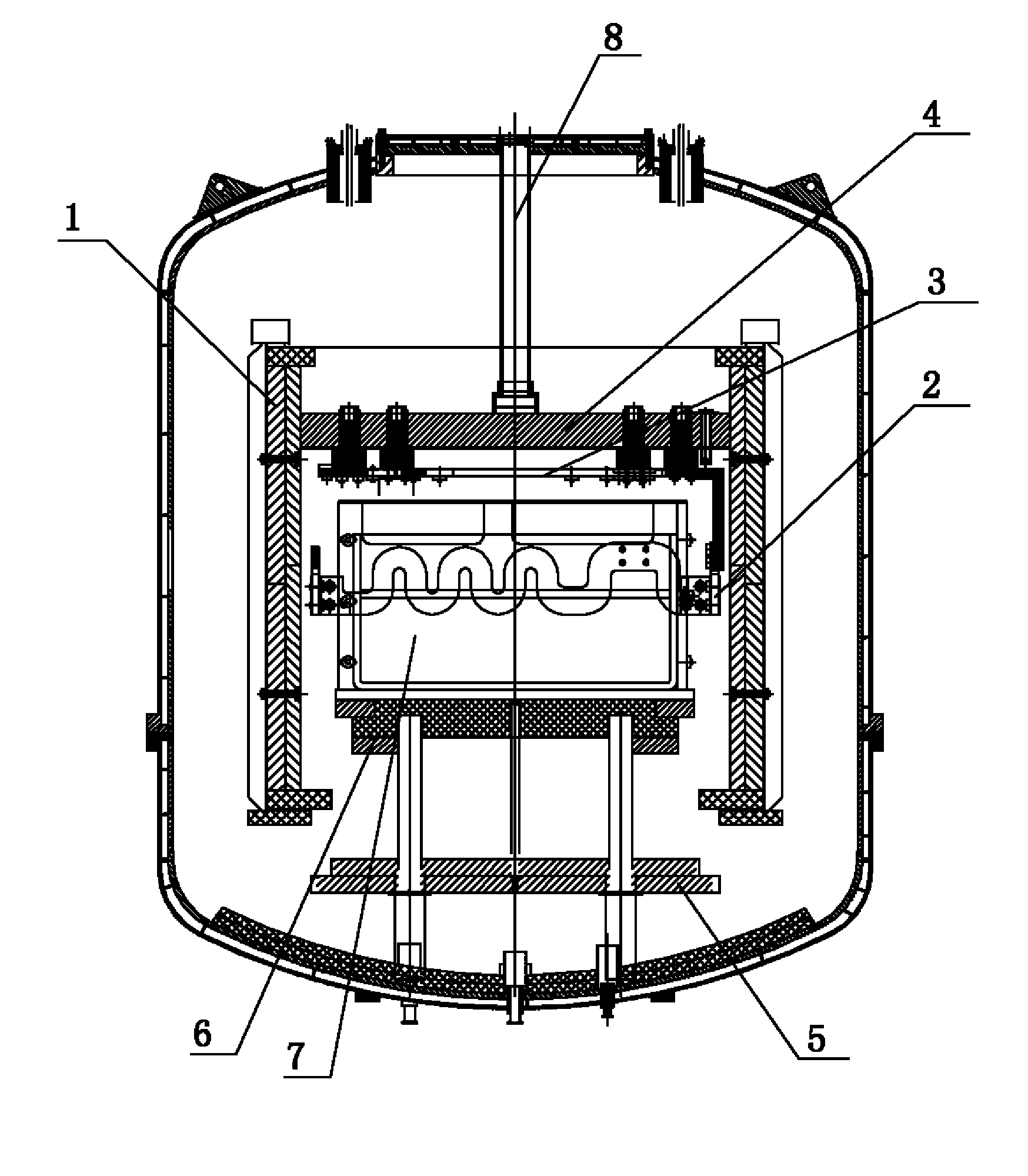 Three-stage thermal field of polysilicon ingot furnace
