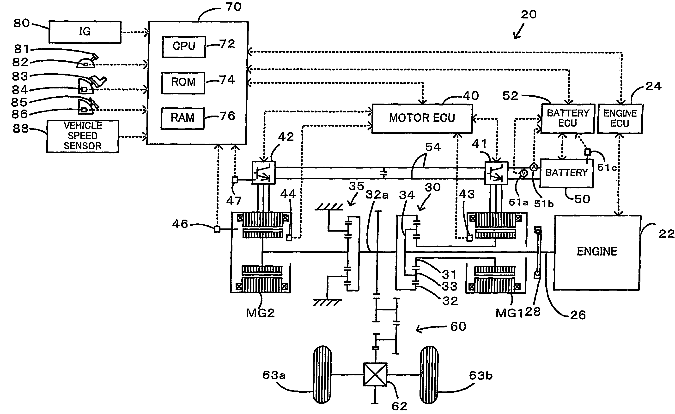 Power output apparatus for hybrid vehicle
