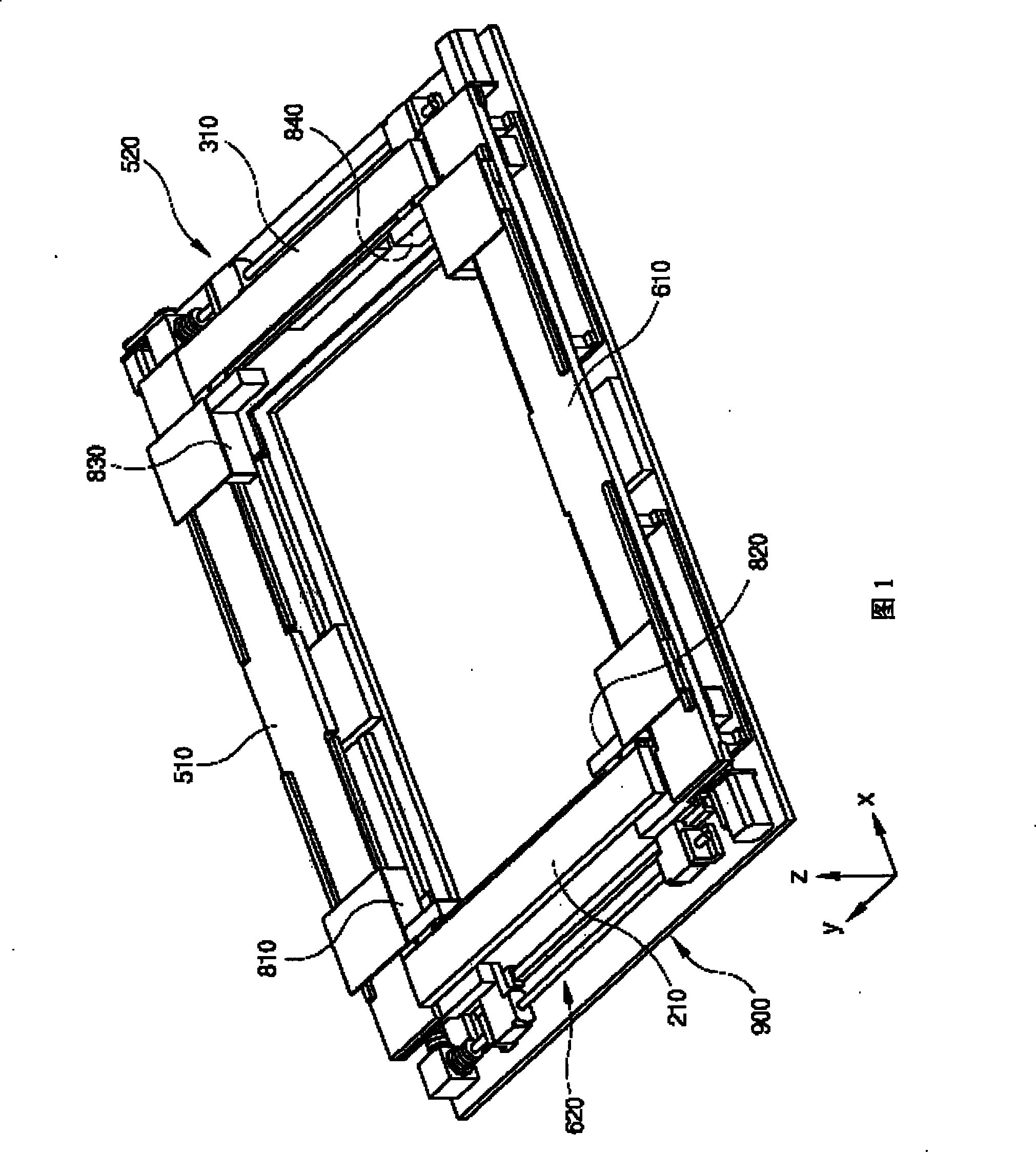 Supporting device for multi-specs panels of worktable of display panel detection device