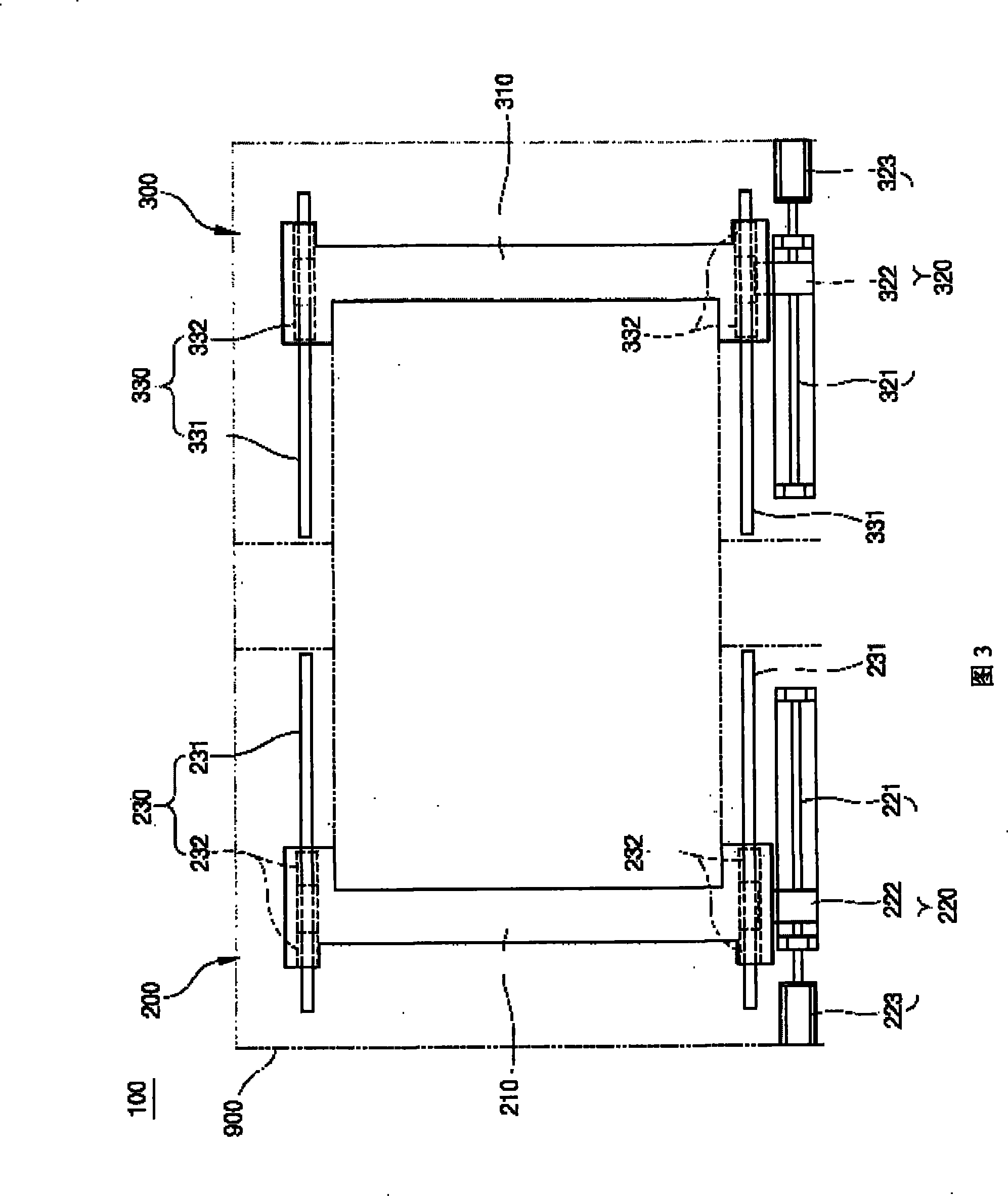 Supporting device for multi-specs panels of worktable of display panel detection device