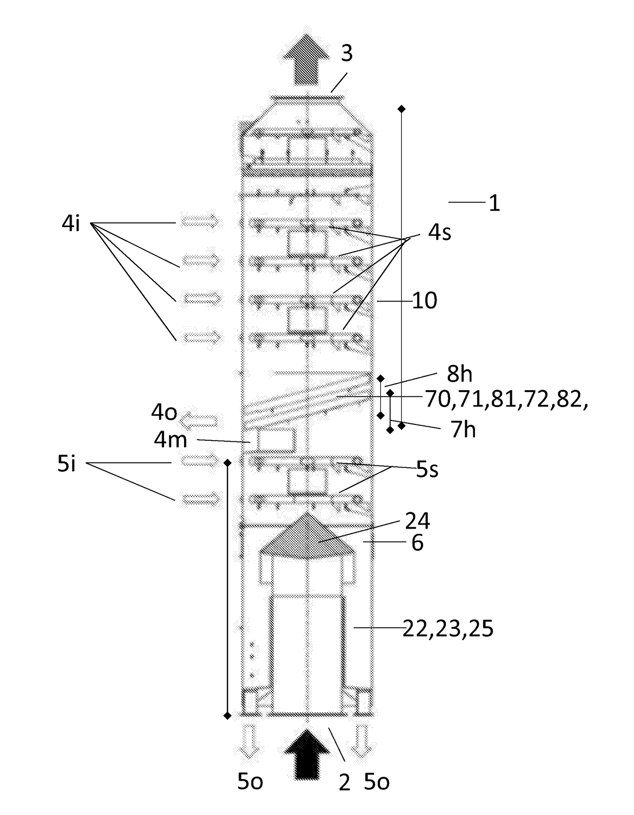 Inline scrubber with dual water system