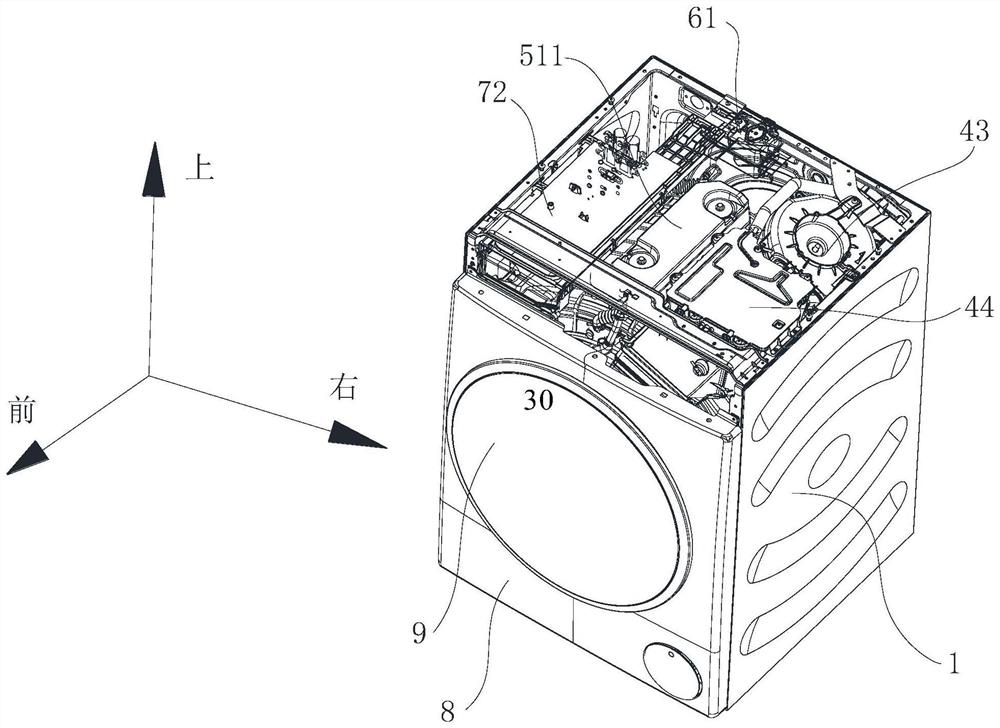 Clothes treatment device with heat pump drying function