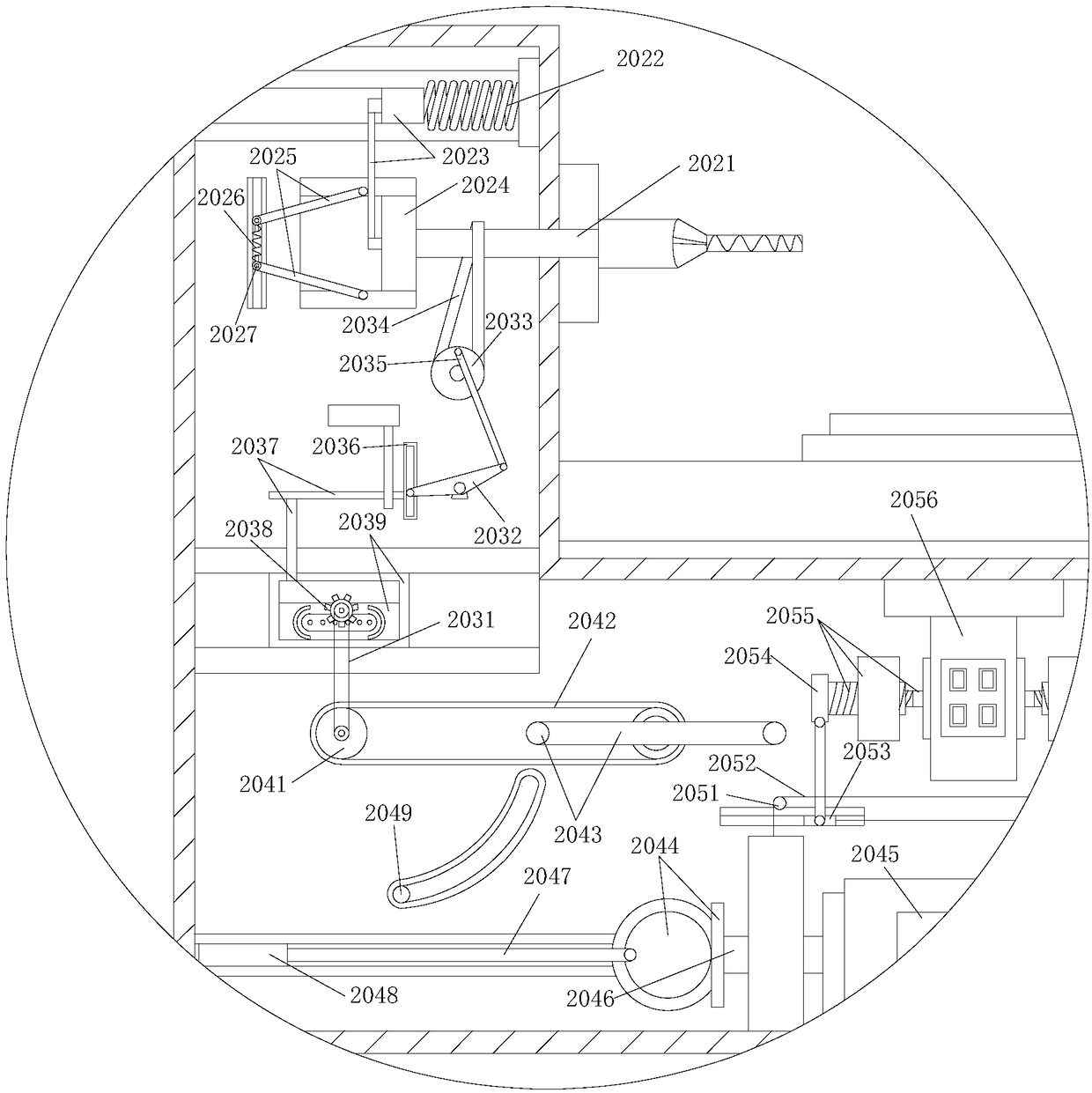 Novel processing device of luggage hole