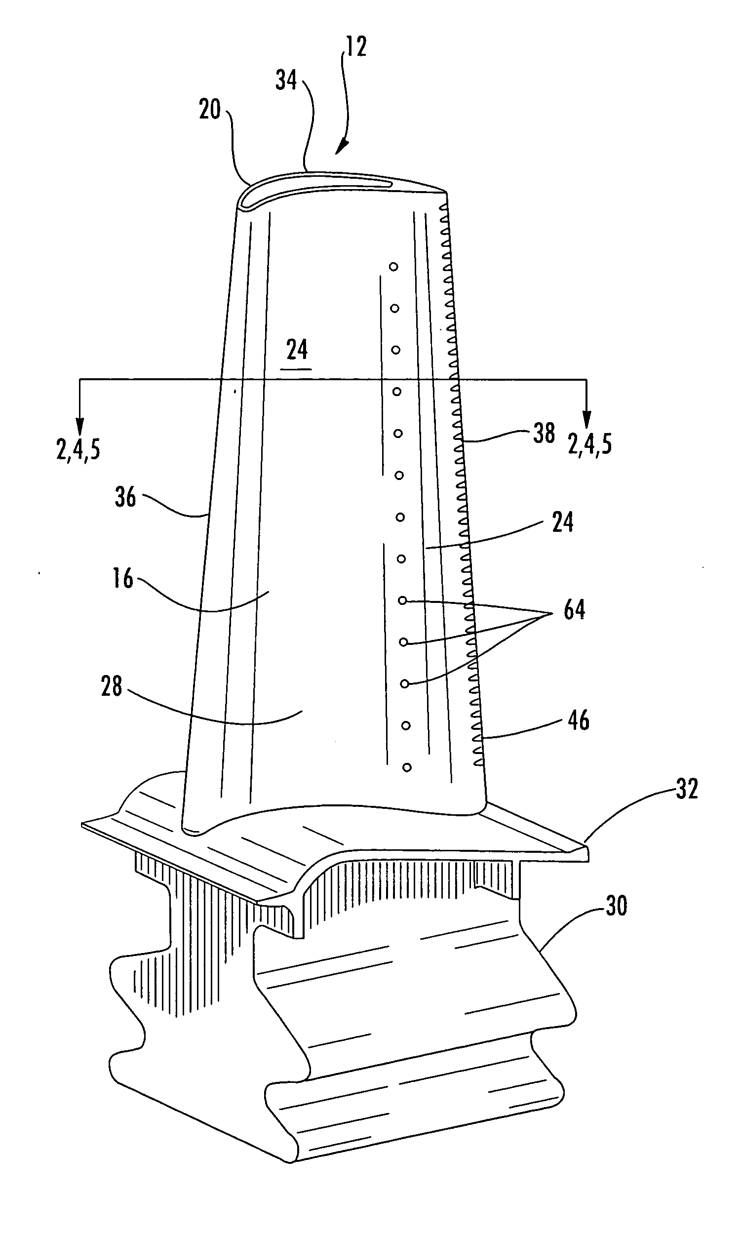Turbine airfoil cooling system with near wall pin fin cooling chambers