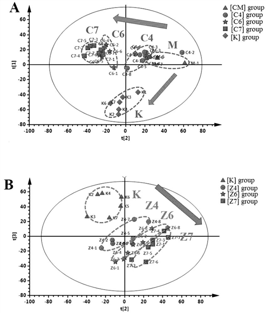 Combined marker for detecting relationship between antidepressant dose-effect and dose-toxicity of Chinese thorowax root petroleum ether part and application of combined marker