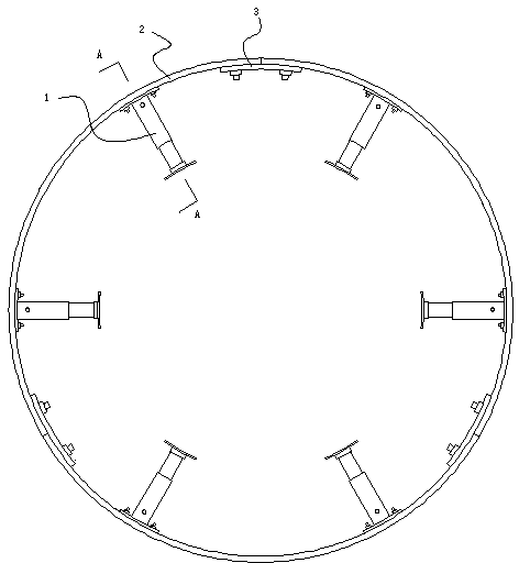 Tire burst emergency device provided with multiple cylinders and arranged in vacuum tire