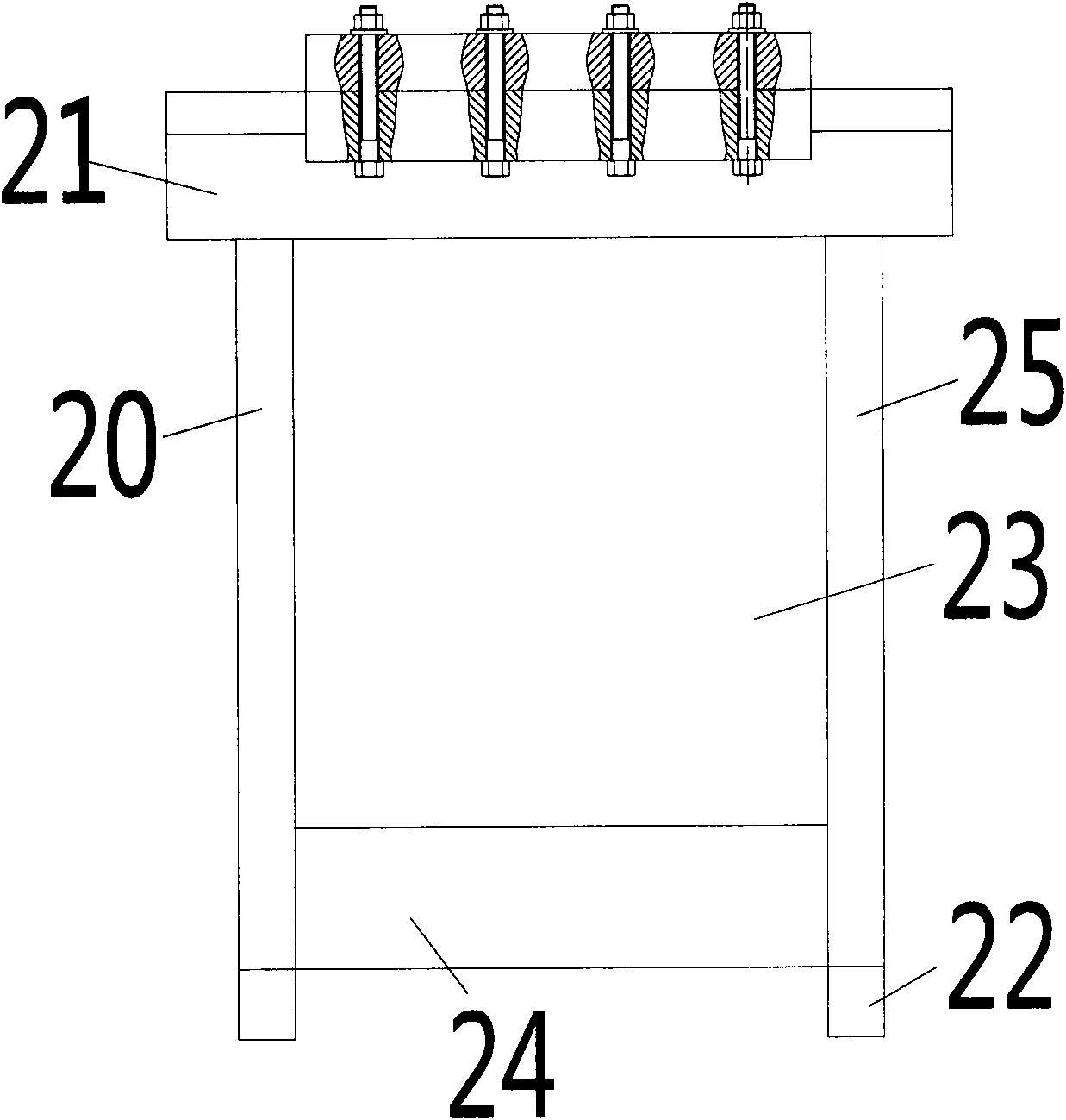 U-shaped plug board stamping die and U-shaped plug board stamping method