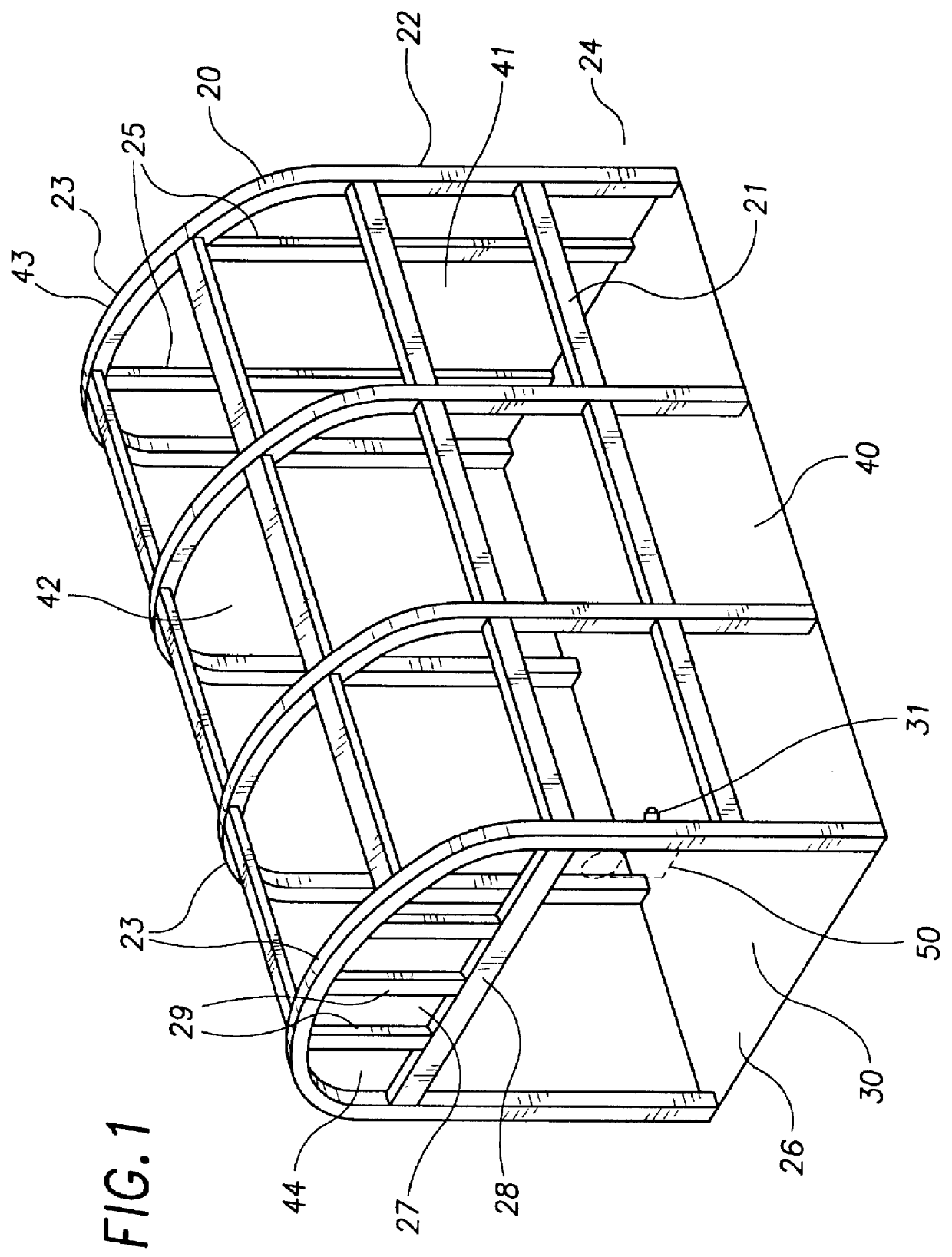 Inflatable structure with sealable compartment therein