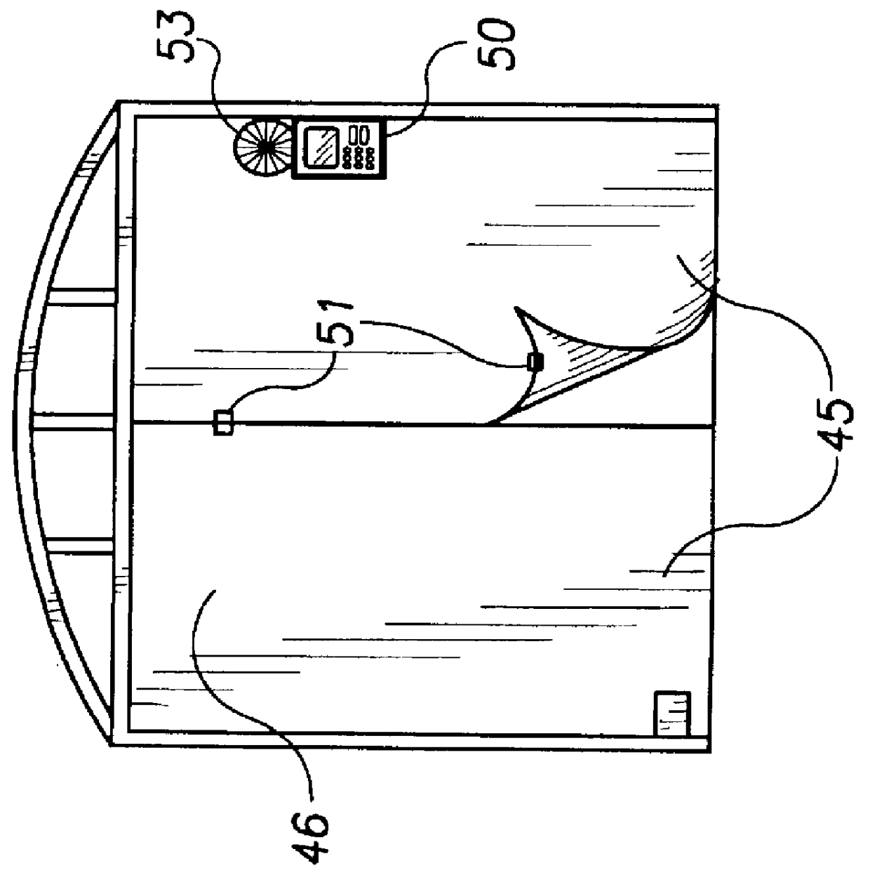 Inflatable structure with sealable compartment therein
