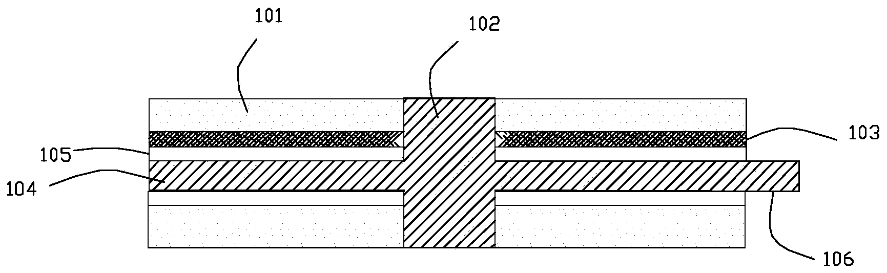 Boss-type metal-based sandwich rigid-flex plate and production method thereof