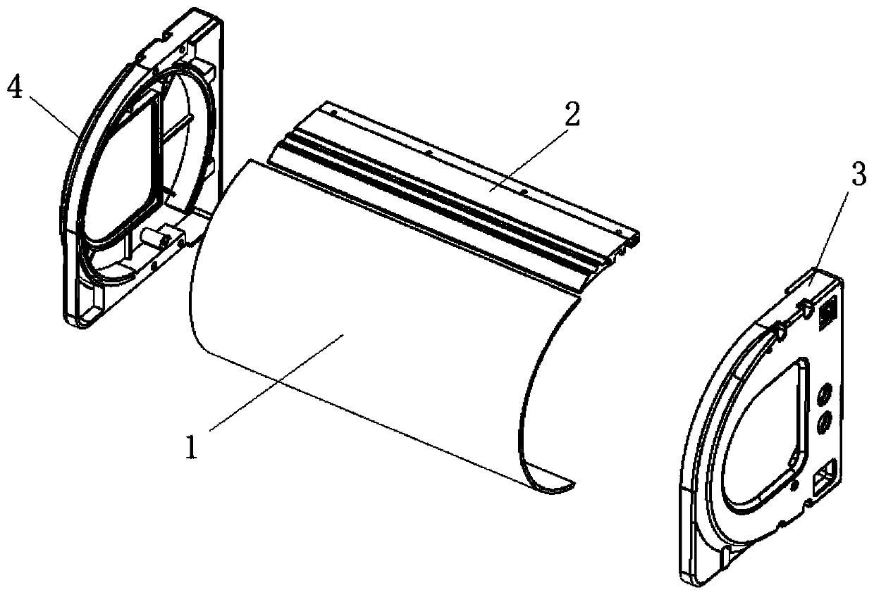 Arc window structure for multi-probe displacement monitor