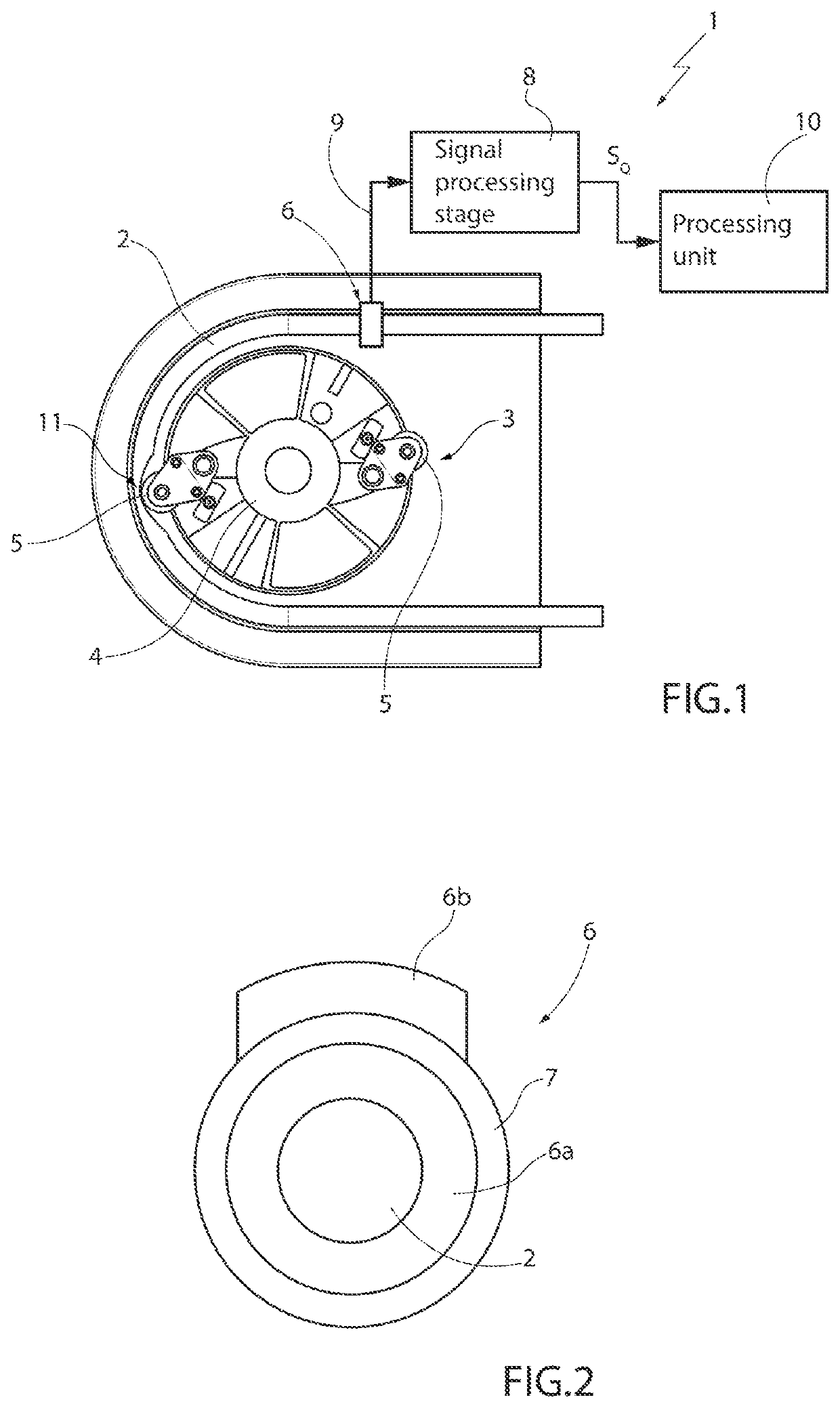 Device and method for measuring the flow of a fluid in a tube moved by a peristaltic pump