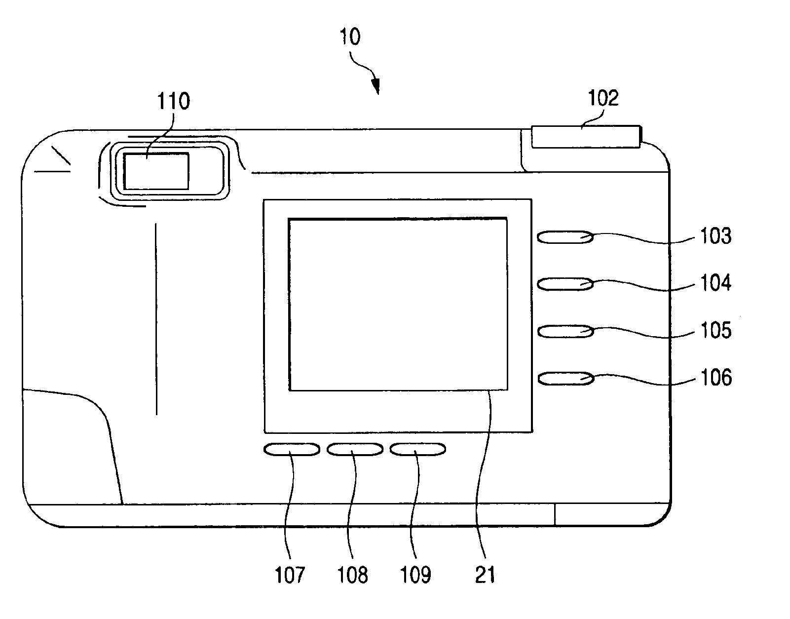 Digital camera having input devices and a display capable of displaying a plurality of set information items