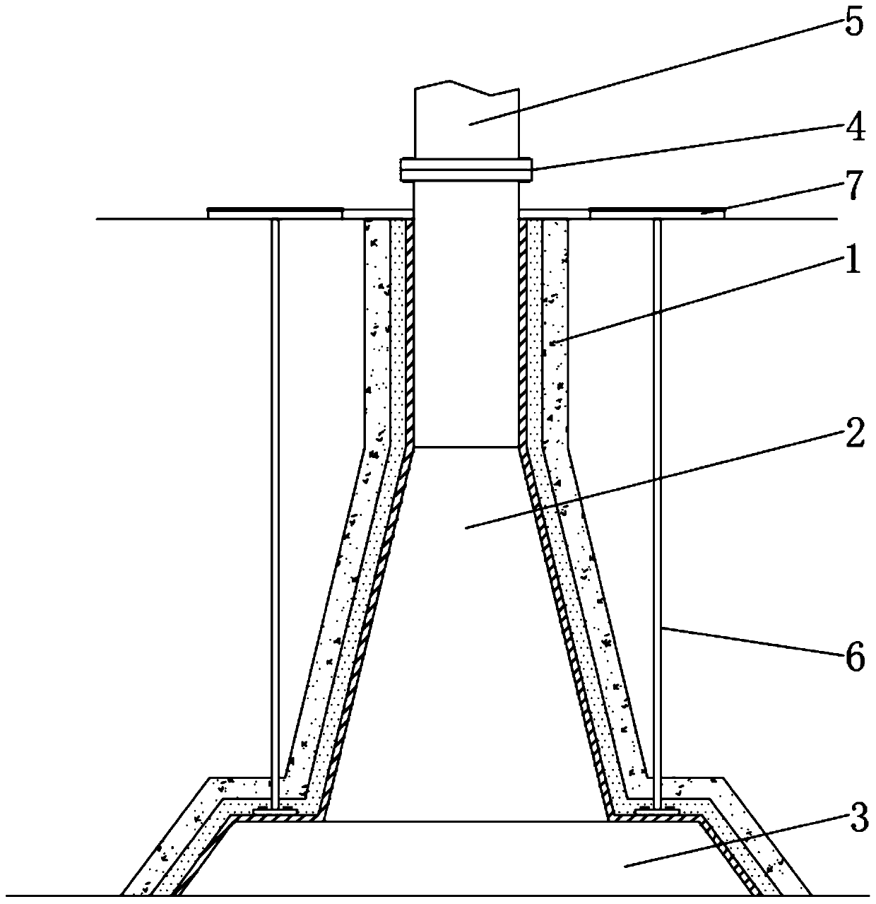 Iron tower mounting method for frozen soil