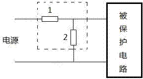 Thermistor type overvoltage/overcurrent protection circuit