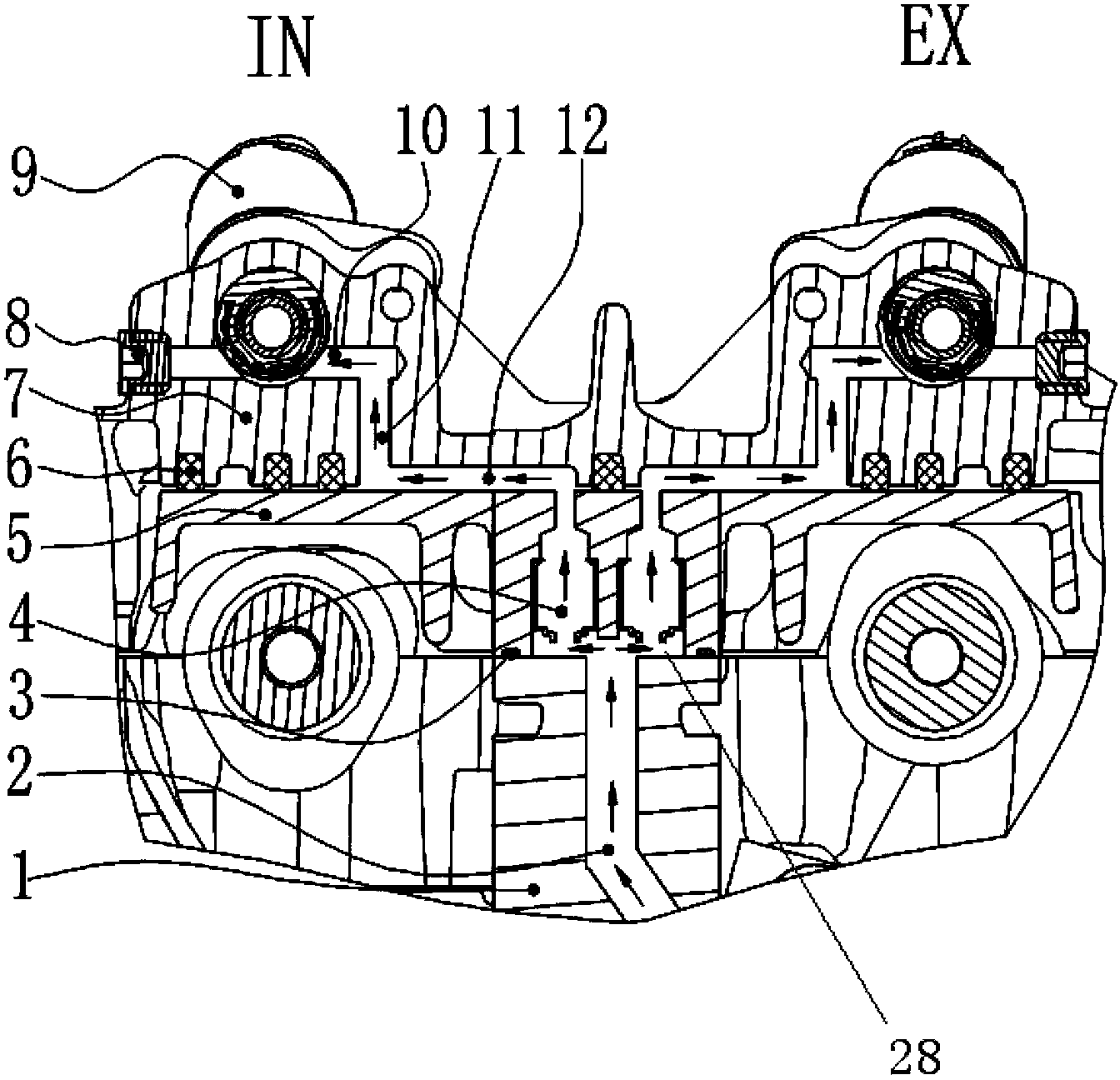 Control oil line of variable valve timing system